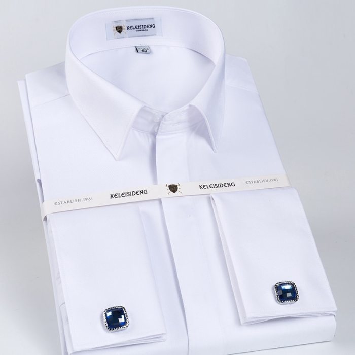 Mens fitted dress shirts with french cuffs