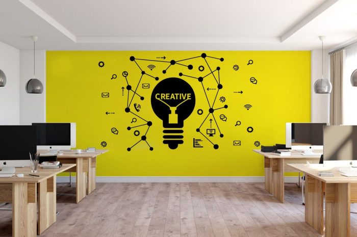 How to decorate walls in office