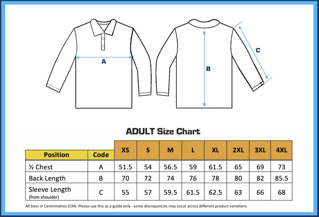 Mens dress shirt sizing chart