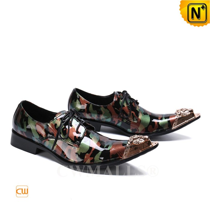 Mens camouflage dress shoes