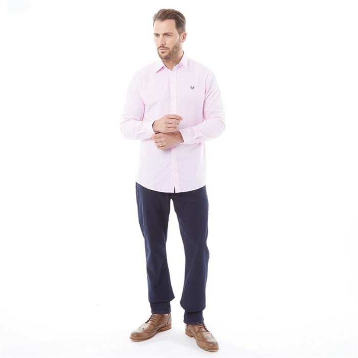 Long sleeve mens pink dress shirt