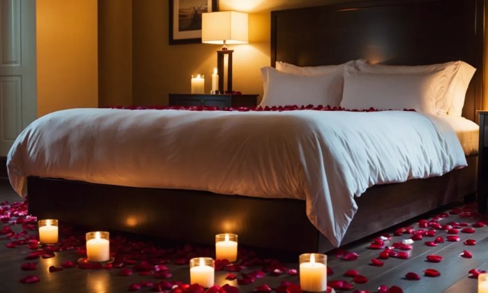 How to romantically decorate a hotel room